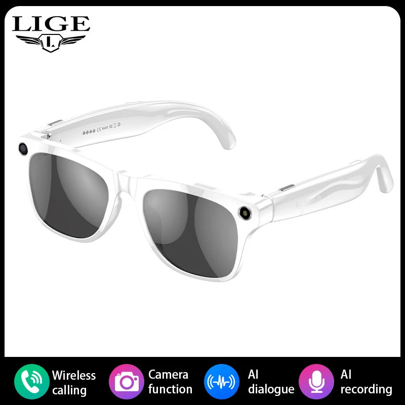 Camera Smart Glasses Take Photo Record Video Bluetooth Call AI Smart Sunglasses 260Mah Battery Stereo Music Translation Glasses