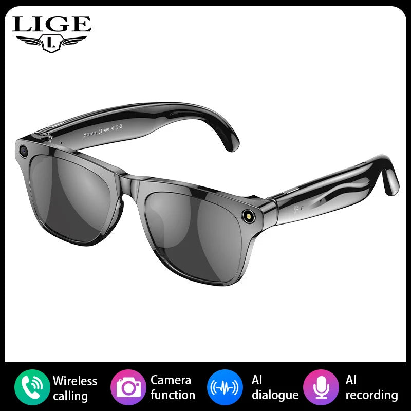 Camera Smart Glasses Take Photo Record Video Bluetooth Call AI Smart Sunglasses 260Mah Battery Stereo Music Translation Glasses