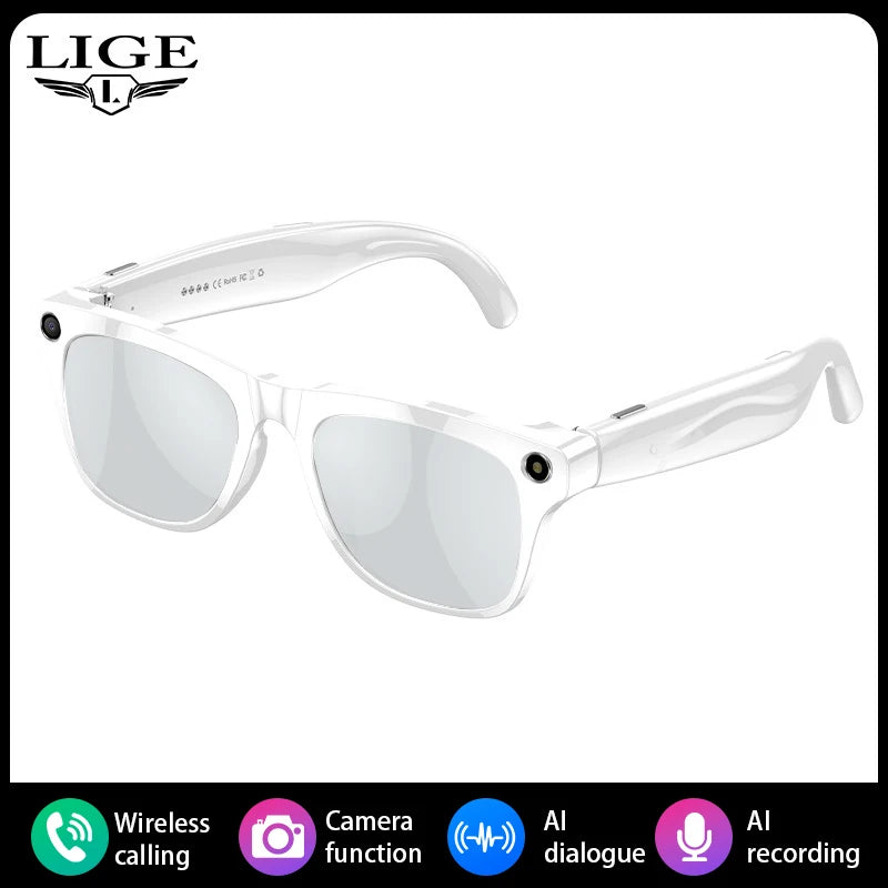 Camera Smart Glasses Take Photo Record Video Bluetooth Call AI Smart Sunglasses 260Mah Battery Stereo Music Translation Glasses