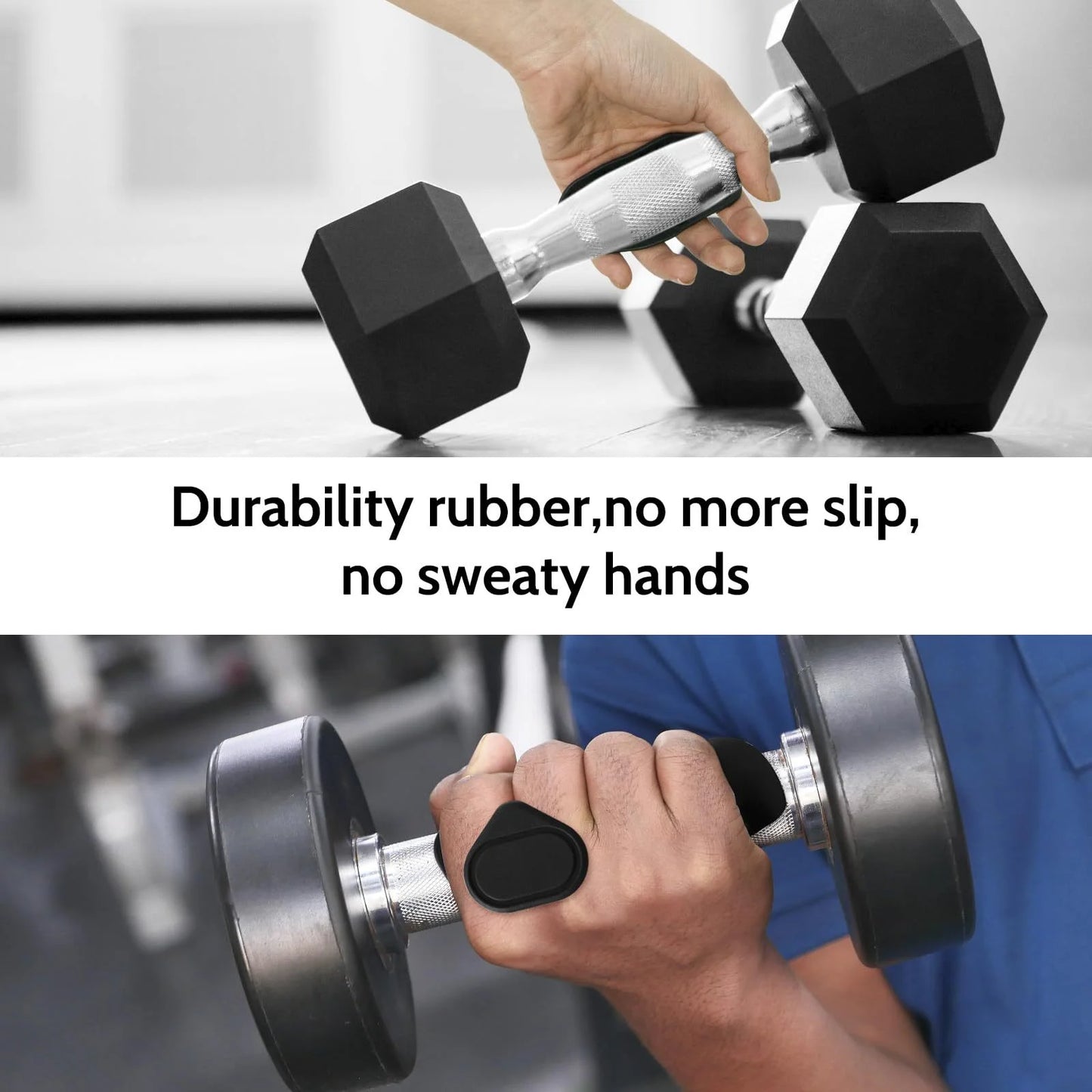 2 Pcs Anti-Slip Weightlifting Grips Ergonomic Rubber Hand Protector Gloves for Pull-Ups, Gym Training & Exercise – Non-Slip Dumbbell & Deadlift Grip Pads, One Size Fits All for Men & Women