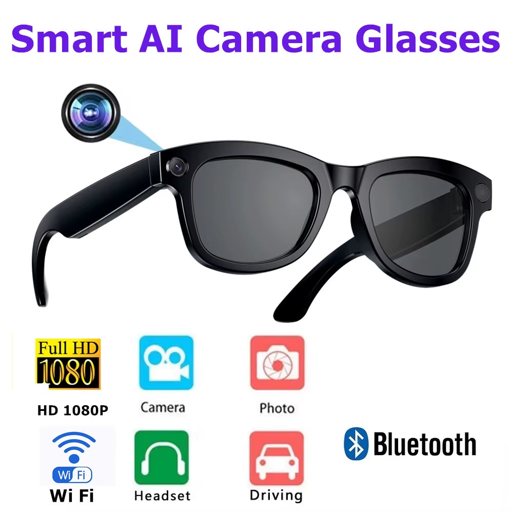 New AI Smart Glasses HD 1080P Camera Polarized Sunglasses Mini Camera Video Recorder Security Sports DVR Surveillance Camcorder