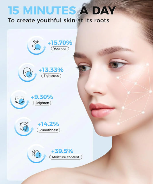 LED Face Mask Light Therapy, Red Light Therapy for Face, 7-1 Colors LED Facial Skin Care Mask, 175 High-Density Light Beads, Black